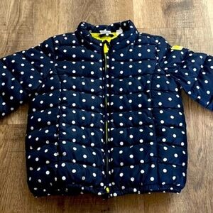 GAP polka dot puffer coat for little girl, size 4 years